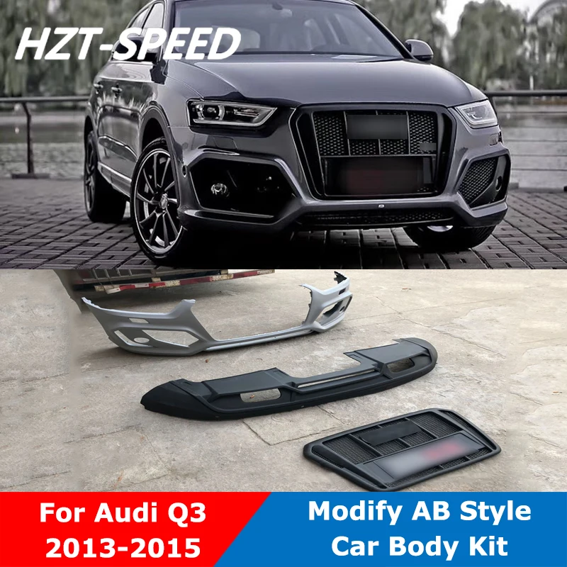 PU Unpainted Front Bumper Rear Diffuser Side Skirts Grille Car Body Kit ...