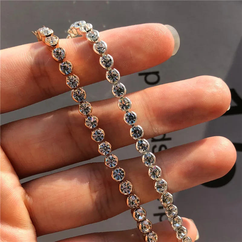 Мода 925, серебряный цвет, круглый белый AAAAA циркон, очаровательный браслет, серебряный, для свадьбы, вечеринки, помолвки, браслеты для женщин, ювелирное изделие