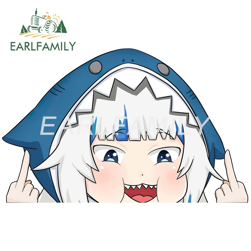 EARLFAMILY 13 см x 7 8 для Gawr Gura Hololive автомобильные наклейки Переводные картинки