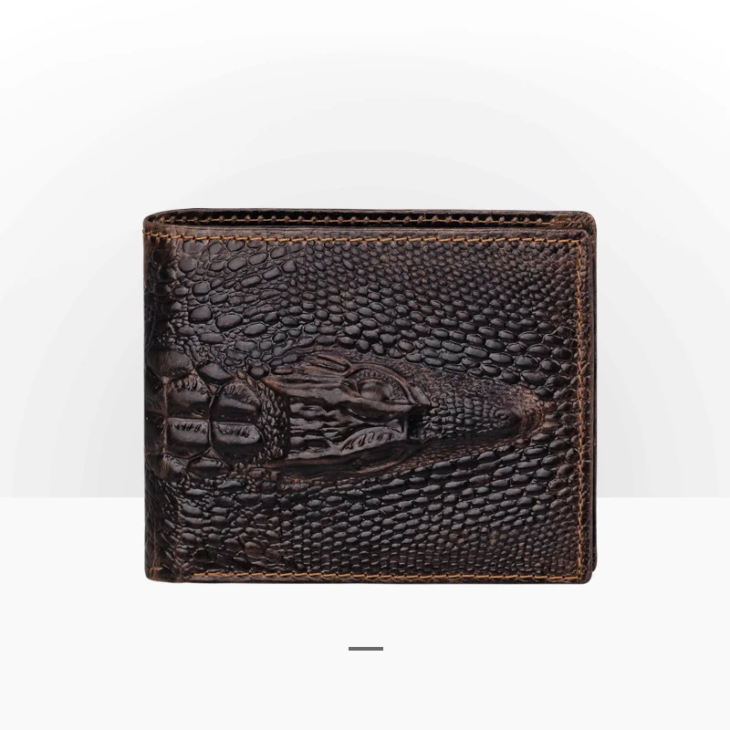 Luufan дизайн кожаный мужской кошелек Роскошный брендовый дизайнерский мужской кошелек с драконом тиснение Высокая мода кожаный кошелек RFID - Цвет: Alligator Horizontal