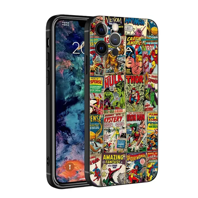 Phone Case For Apple iPhone 11 13 12 Pro Max 13 12 Mini XS max XR X 8 7 6s 6 Plus 7 8 6S 6 Fundas Retro Marvel Comic B01