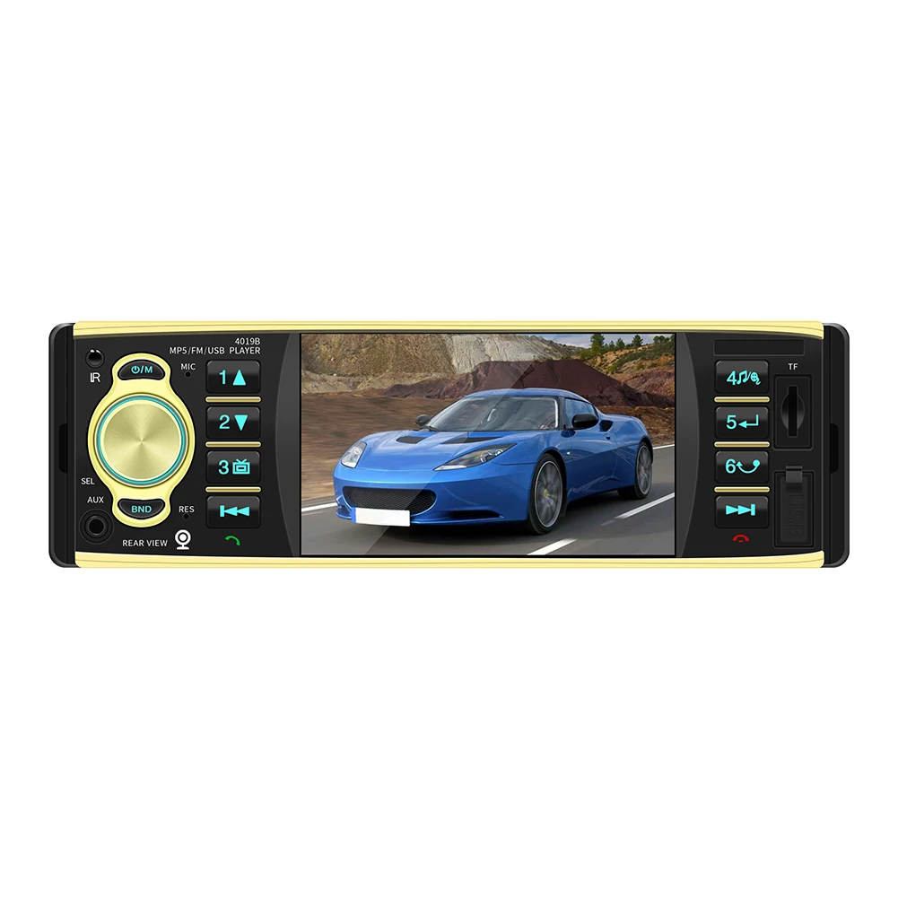 Автомагнитола 1 Din 4 дюйма 4019B AUX FM Bluetooth поддержка камеры заднего вида