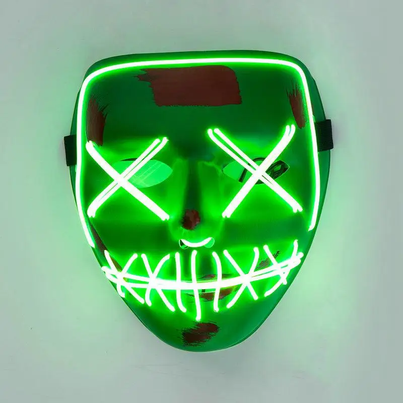 Halloween slitted fork eye LED glow mask Halloween LED EL Wire Mouth Eye Sewing Mask Costume for Party Prop