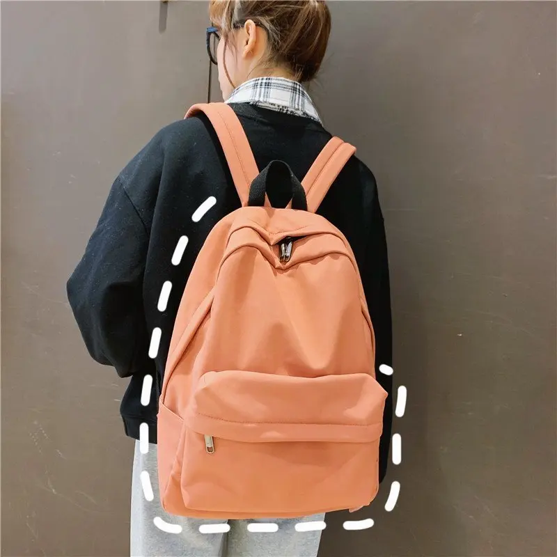 

2020 new Solid Canvas Backpack For Teenagers Women Casual Large Capacity School Bag Simple College Wind Travel Backpack Mochila