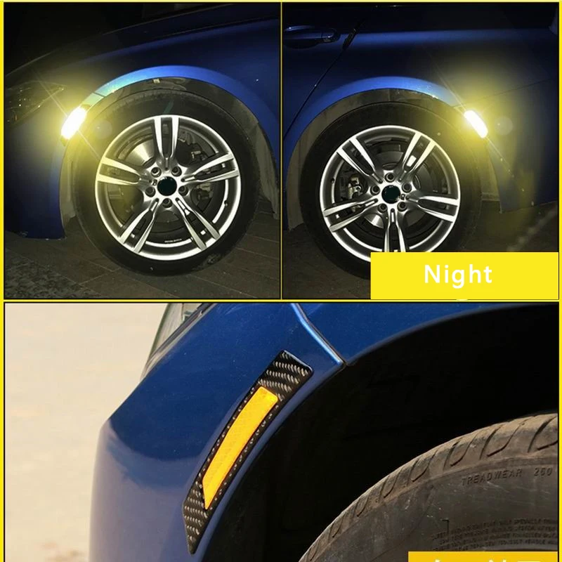 2Pcs Car Reflective Strip Anti-collision Warning Safety Mark Auto Side Anti-scratch Door Bumper Sticker accessorie | Автомобили и