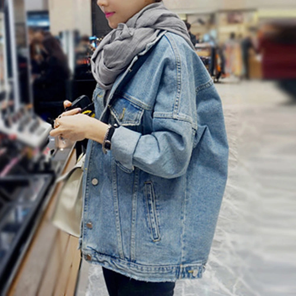 2019 chaqueta vaquera básica para mujer, chaqueta vaquera de invierno para chaqueta vaquera para mujer, chaqueta vaquera para abrigo vaquero informal suelto, prendas de vestir|chaquetas básicas| - AliExpress