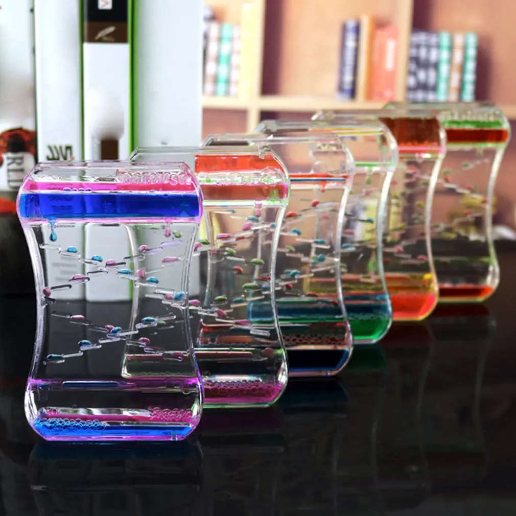 Жидкое движение Bubbler таймер сенсорная игрушка для расслабления жидкое движение таймер песочные часы плавающий цвет зигзаг движение Bubbler