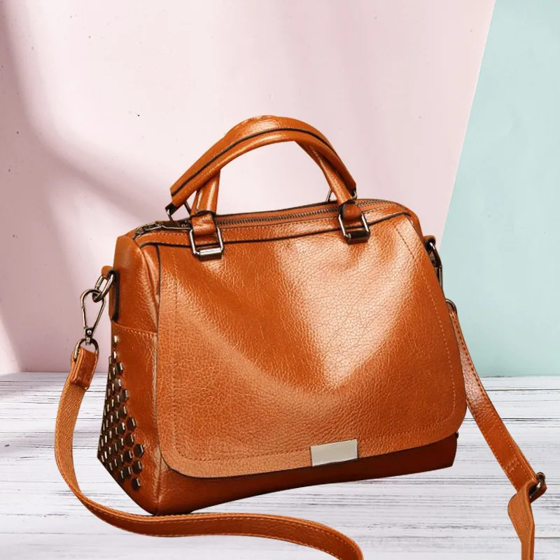 

MAIDINI WOMEN'S Bag 2019 New Style Large Embossed Leather Shoulder Handbag Europe And America Fashion Over-the-shoulder Bag