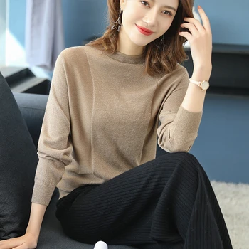 

Fashion Short Women knitted Sweater 2020 Autumn Winter New Casual O-Neck Long-sleeve Knit Sweater Women Pullover Loose Tops 3XL