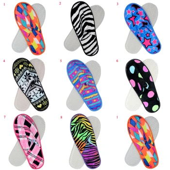 

Hotel Thick Non-slip Slippers Home Velvet Winter Warm Slippers Print Snow Gingham Star Travel Room Toiletries Flip Flop Slippers