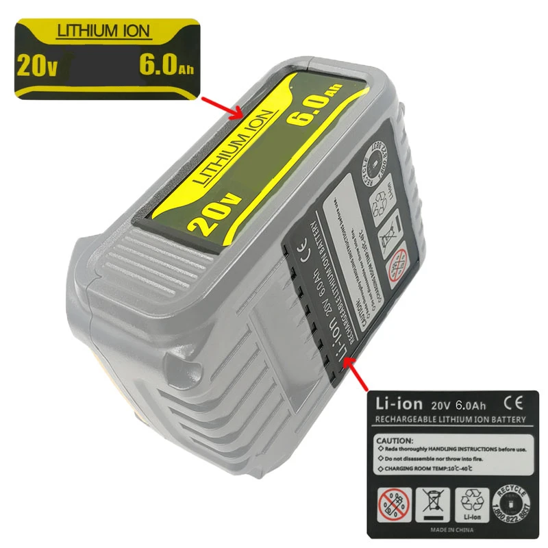 DCB200 Li-ion Battery Plastic Case PCB Charging Protection Circuit Board Box Shell For Dewalt 18V 20V 6Ah Sticker Lithium Tool - 2