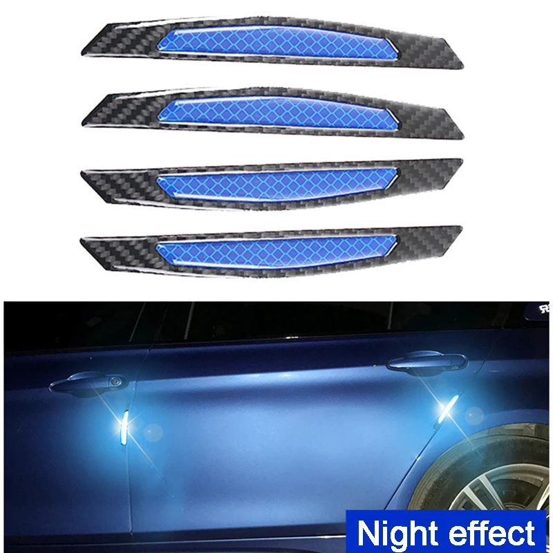 4Pcs/set Reflective Warning Door Side Car Warning Safety Reflective Strip Anti-collision Car Door Bumper Sticker Car Accessories