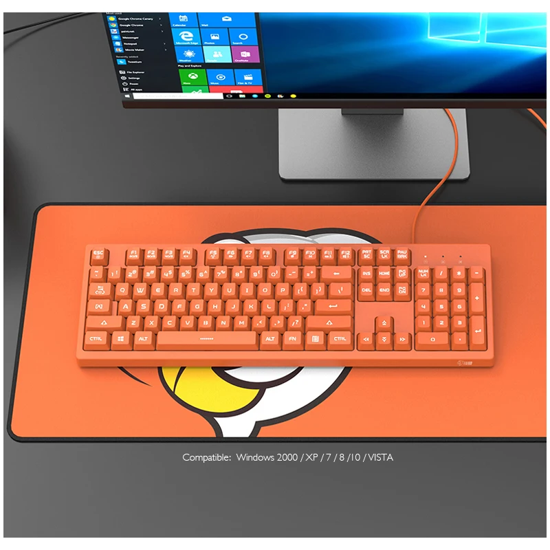 [Новинка] Проводная клавиатура 104 клавиш эргономичный дизайн, плавающие клавиши дизайн модные доски для компьютера/ноутбука ПК игр/офиса