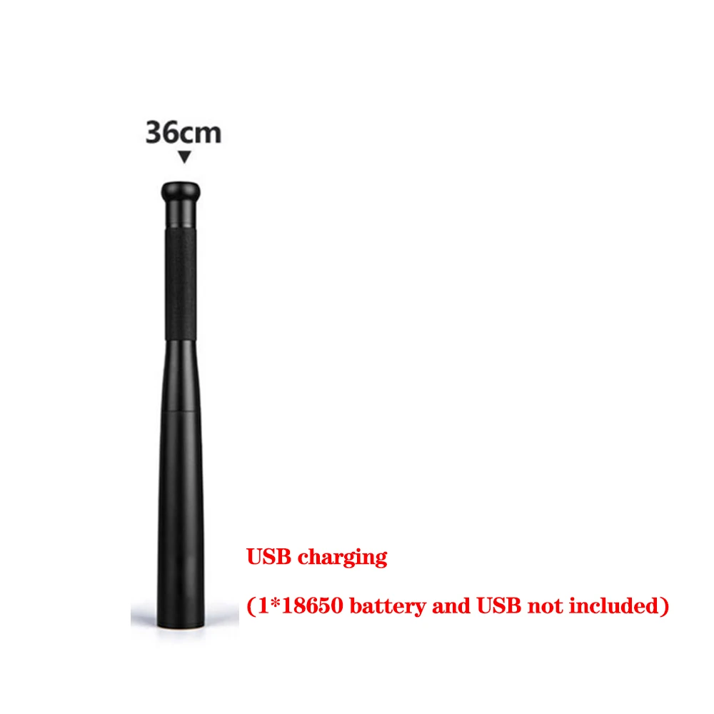 Светодиодный фонарик в виде бейсбольной биты AA батарея/USB Перезаряжаемый тактический фонарик супер яркий фонарь для аварийной ситуации и самообороны - Испускаемый цвет: 36cm Charge