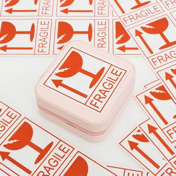 

60pcs/lot Hazard Warning Sign Handle With Care Keep Express Label Fragile Warning Label Sticker Adhesive Fragile Parcel Labels