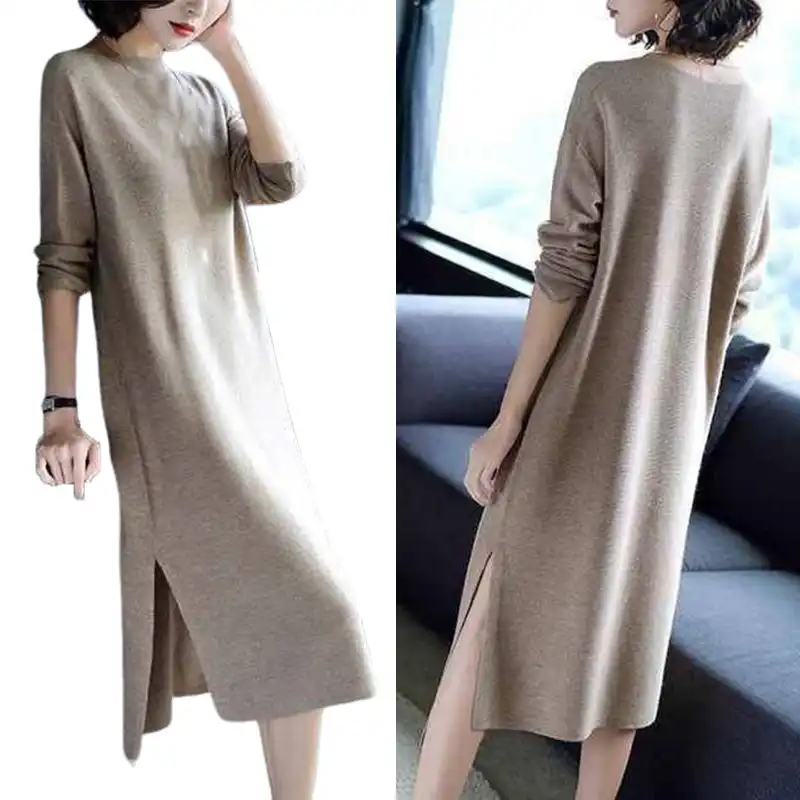 vestido longo basico de malha