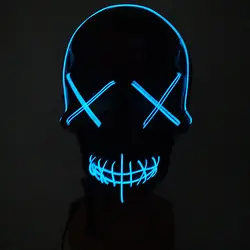 Хэллоуин EL проволочная маска для лица череп двойная линия маска для глаз светящиеся маски Вечерние