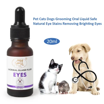

New Pets Cats Dogs Grooming Oral Liquid Safe Natural Eye Stains Removing Brighting Eyes Cleaning Healthy Care Treat Produ