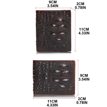

Men's Leather Vintage Crocodile Pattern Short Wallet Card Holder Bifold Purse M7DD