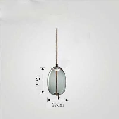 ZISIZ современный стеклянный подвесной светильник для гостиной, спальни, веревочный светильник s для учебы, скандинавских кухонных огней, подвесной светильник для столовой, украшение для дома - Цвет корпуса: Smoke gray A