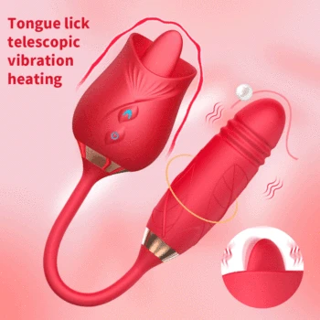 Rose Licking Vibrator Dildo Strong Vibration Female Masturbation Clitoris Nipple Stimulator Vaginal Sex Toys for Women sexy toys 2