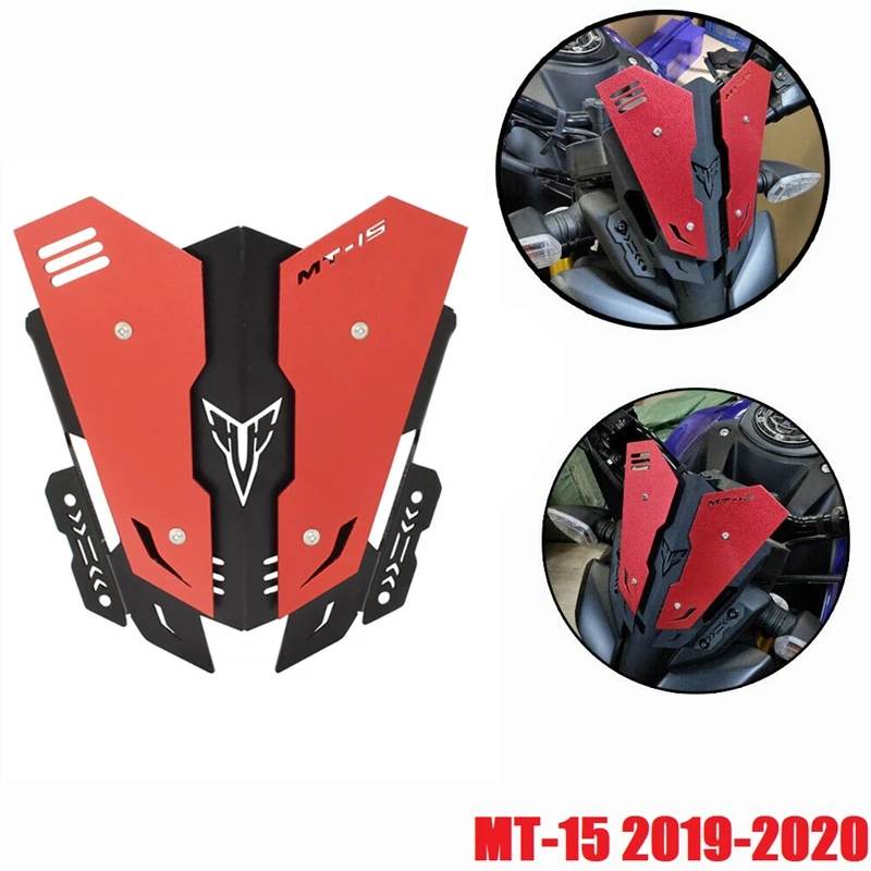 Motorcycles Windscreen Windshield for Yamaha Mt-15 Mt 15 Mt15 2019-2020 Aluminum Alloy Screen Accessories Red |