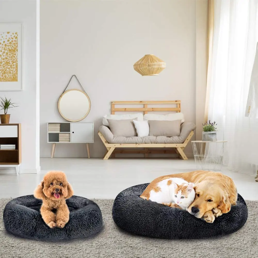 Fluffy Calming Dog Bed Long Plush Donut Pet Bed Hondenmand Round Orthopedic Lounger Sleeping Bag Kennel Cat Puppy Sofa Bed House Fluffy Calming Dog Bed Long Plush Donut Pet Bed Hondenmand Round Orthopedic Lounger Sleeping Bag Kennel Cat Puppy Sofa Bed House