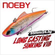 NOEBY – leurre rigide vibrant coulant avec hameçon VMC, appât artificiel de type Wobbler idéal pour la pêche au bar ou au brochet, plongée de 1 à 24.5 m, 85mm, 1.5g, NBL9499