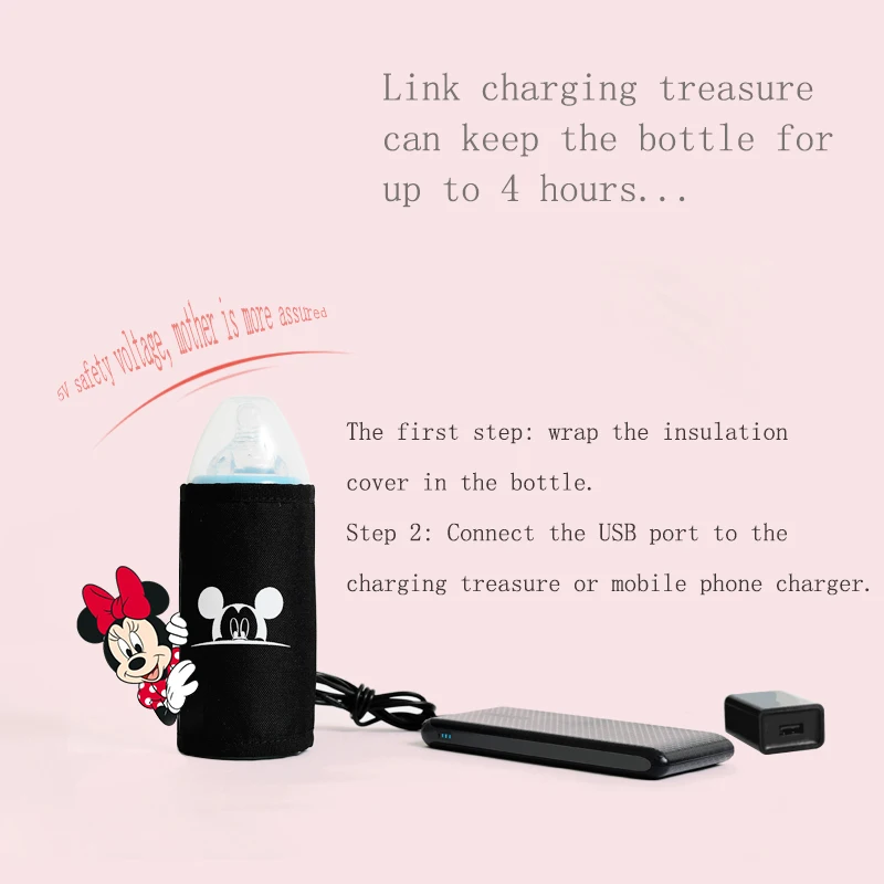 Дисней usb Мумия мешок многофункциональный большой емкости изоляции плеча портативный моды ребенка из спины молока пеленки сумки