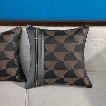 

DUNXDECO Cushion Cover Decorative Square Pillow Case Modern Luxury Geometric Jacquard High Density Fabric Sofa Chair Coussin
