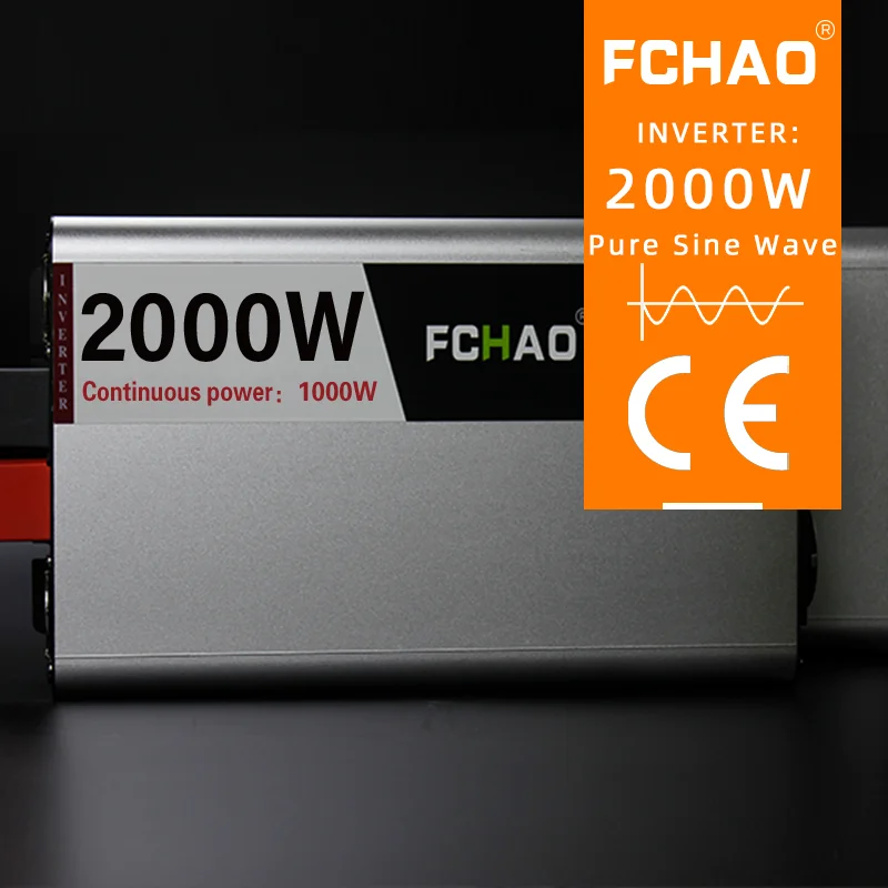 FCHAO 2000 Вт DC 12 В 24 до AC 220 110 портативный автомобильный инвертор немодулированного