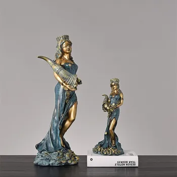 

Goddess of Fortune Art Sculpture Greek God of Wealth and Money Figurine Statue Resin Art&craft Home Decoration 33.5/60.5cm R1400