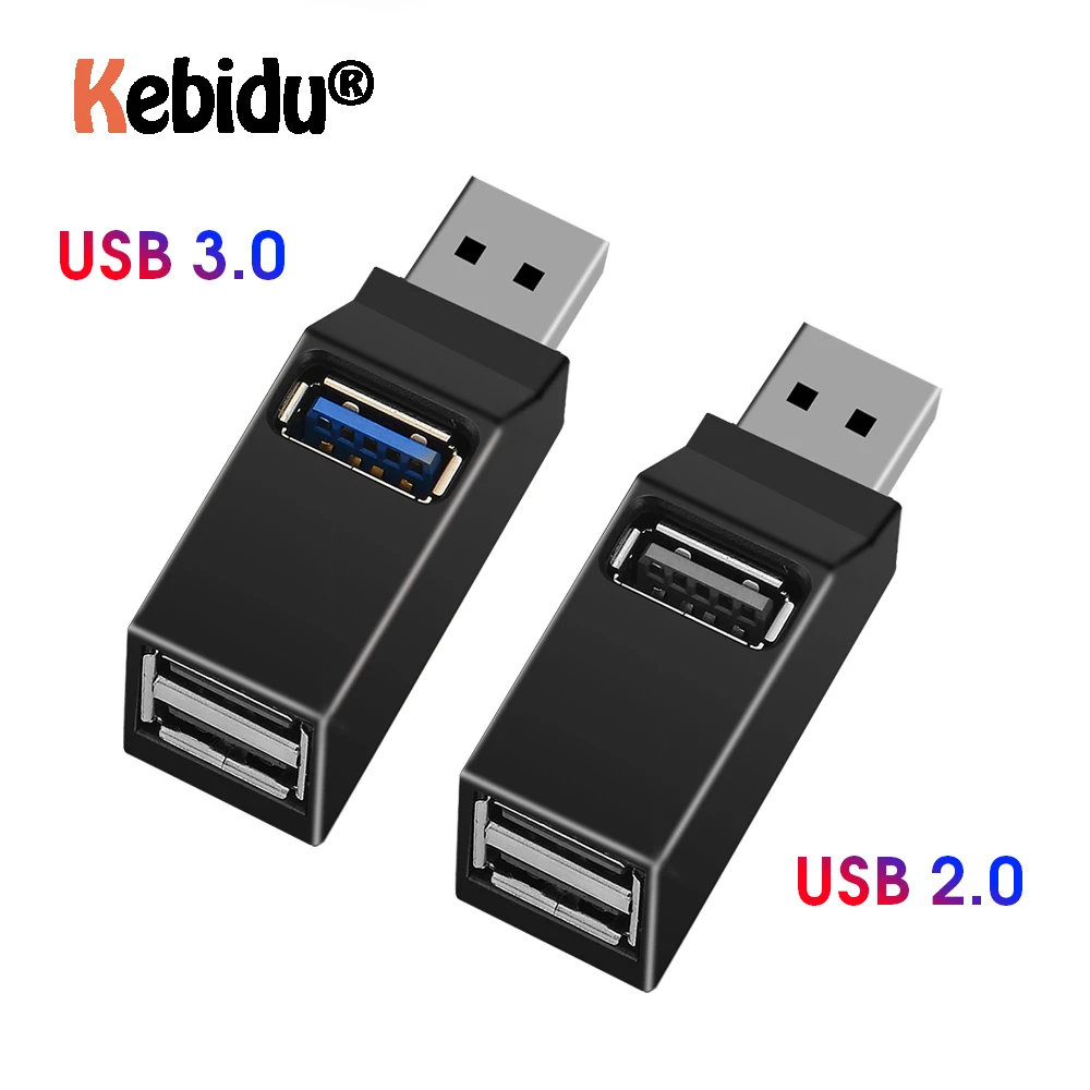 Miniconcentrador USB de alta velocidad para PC, portátil, lector de tarjetas de disco U para teléfono móvil, 3 puertos, 3,0/2,0
