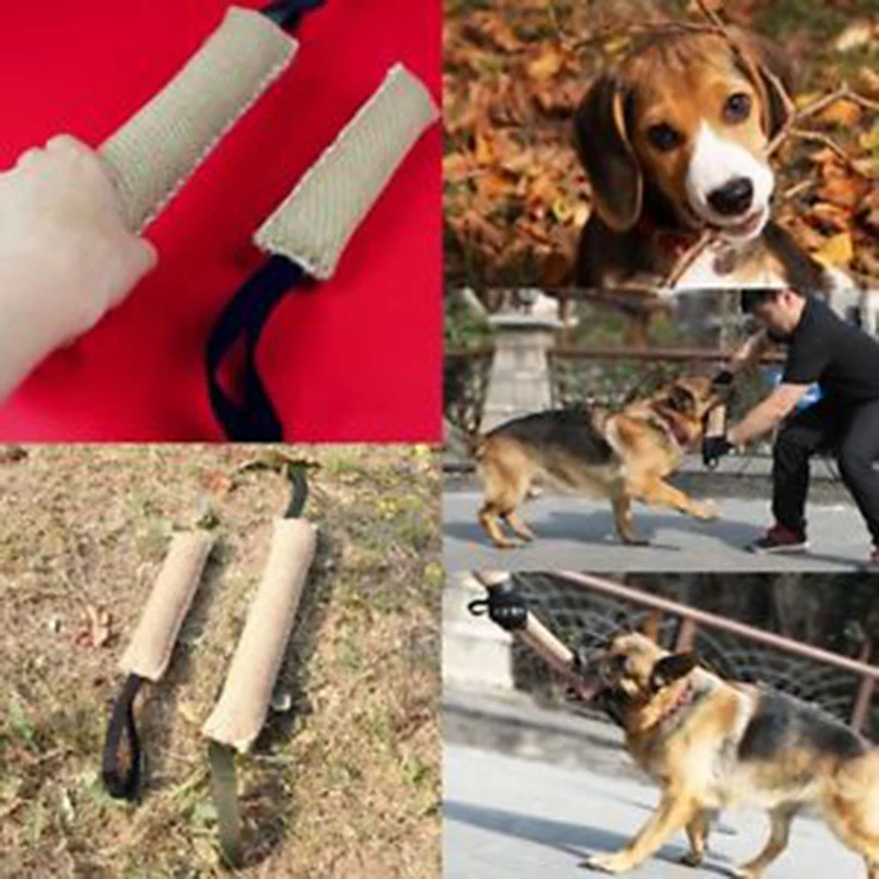 Dog Bite Tug Toy Dogs Training Playing Toys Pet Chewing Teeth Cleaning Interactive 1PCS 2 Handles 2Size dog training supplies dog chew toys