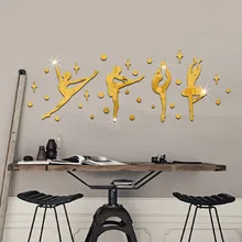 JM034 балетная Зеркальная Наклейка для девочек s Dance классная школьная декоративная Зеркальная Наклейка стерео DIY самоклеящаяся нашивка