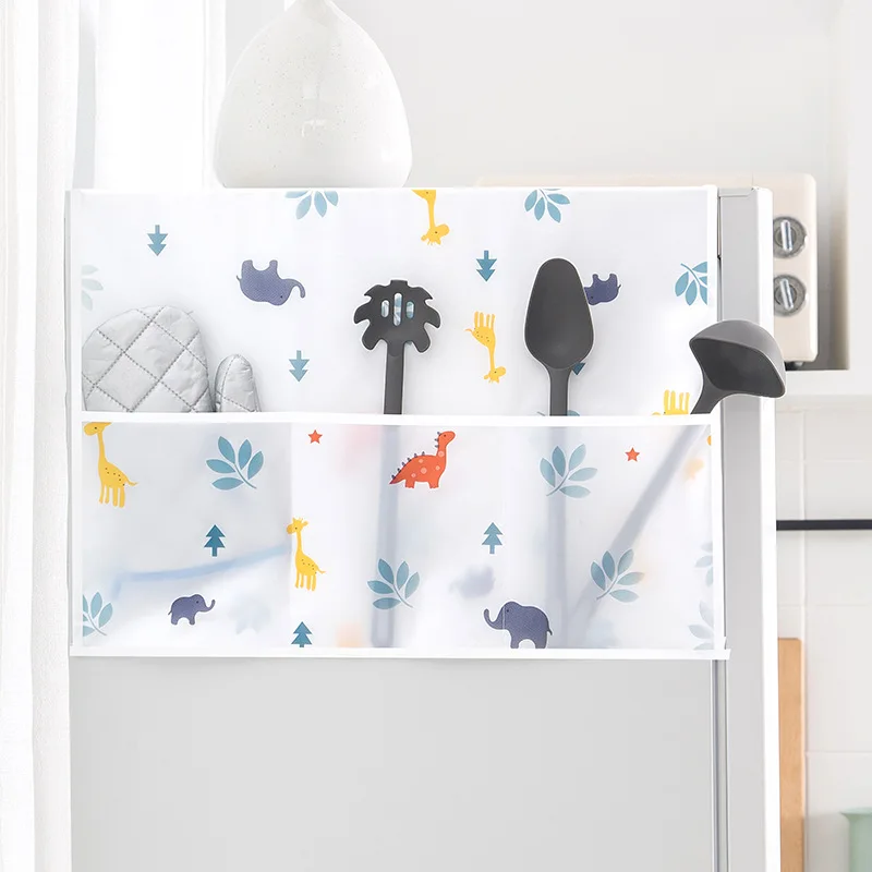 Cartoon Household Refrigerator Dust Cover Multifunctional Hanging Storage Bag