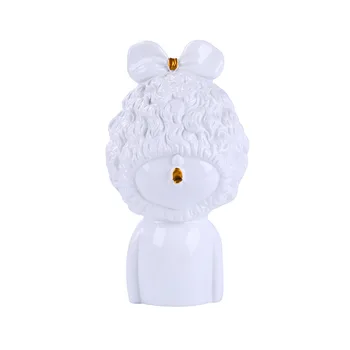 

NORDIC MINIMALIST RESIN MODERN CURLY-HAIRED GIRL FIGURINES SCULPTURE HOME CRAFTS DECORATION EUROPE COFFEE BAR ORNAMENT R1029