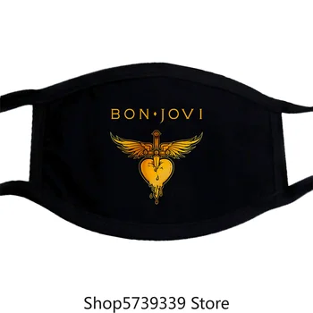 

Bon Jovi Heart Graphic Mask, Cotton Rock Tee, Mens Washable Reusable Mask