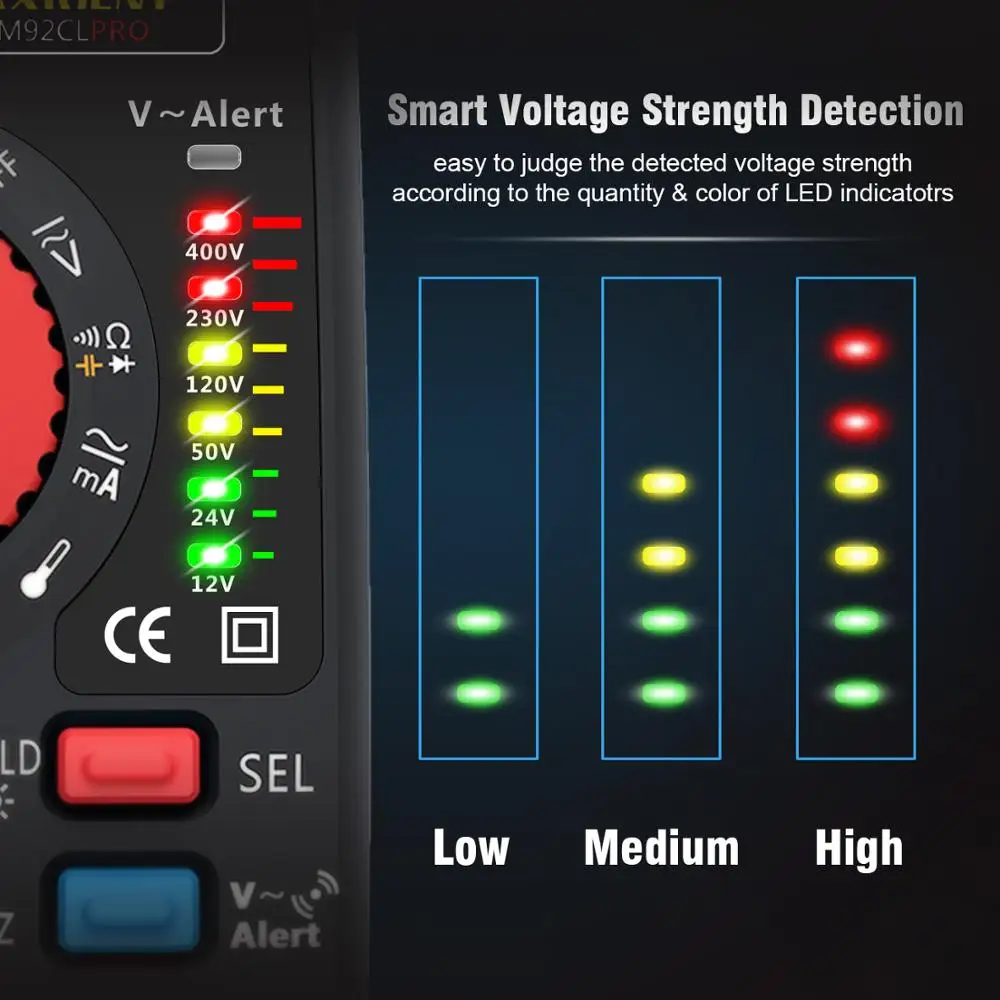 Goede Color Display Digitale Multimeter Maxrieny 92CL pro Multi Voltmeter Spanning Frequentie Weerstand Condensator Diode Nvc Tester Meter