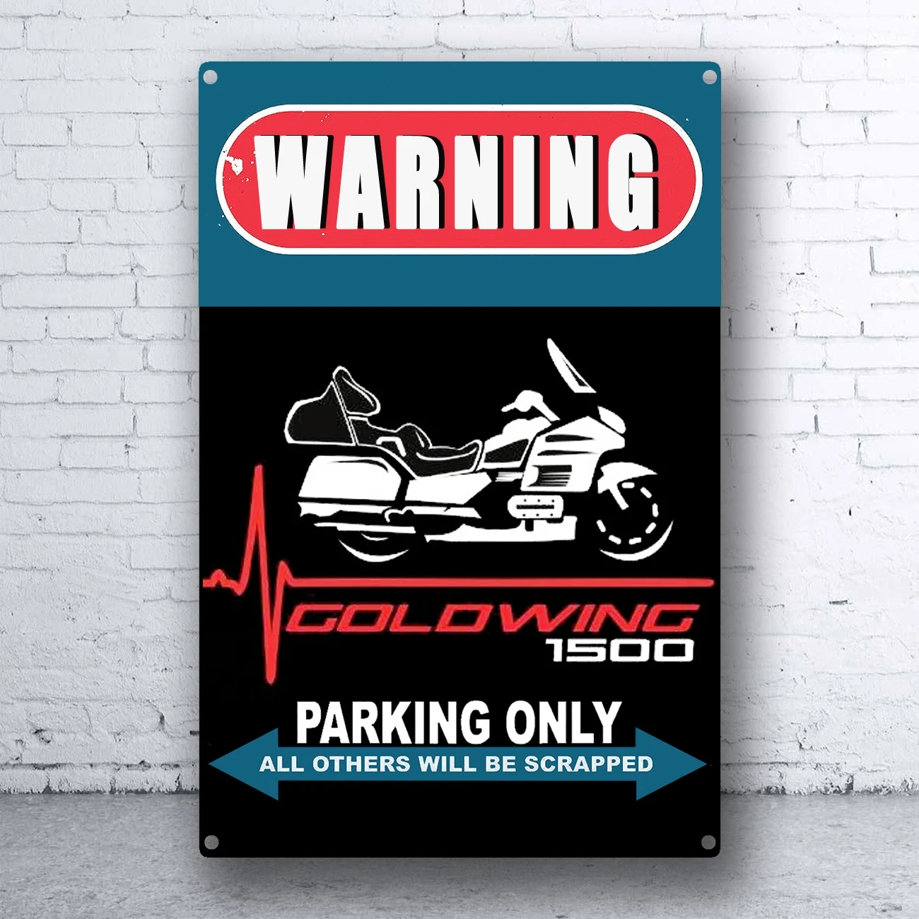 

Warning Moto Honda Goldwing 1500 Parking Only Tin Sign Bar Pub Home Garage Poster Metal Poster Wall Art Decor