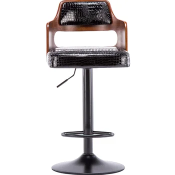 

European Bar Table Chair Lift Rotating Light Luxury Bar Chair Wrought Iron American High Back Chair Home Simple Stool