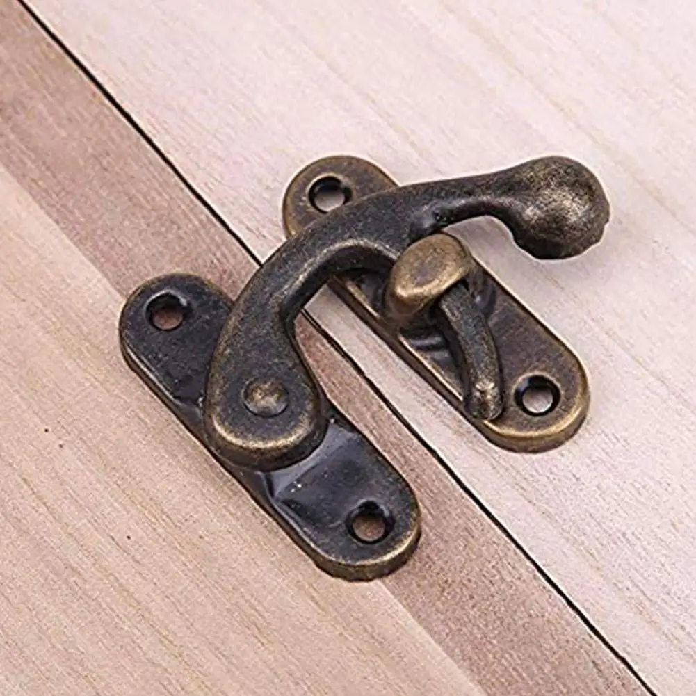Antique Vintage Latch Catch Jewellery Box Hasp Pad Gift Chest Lock Hook Hinges Concealed Buckle Box Accessories
