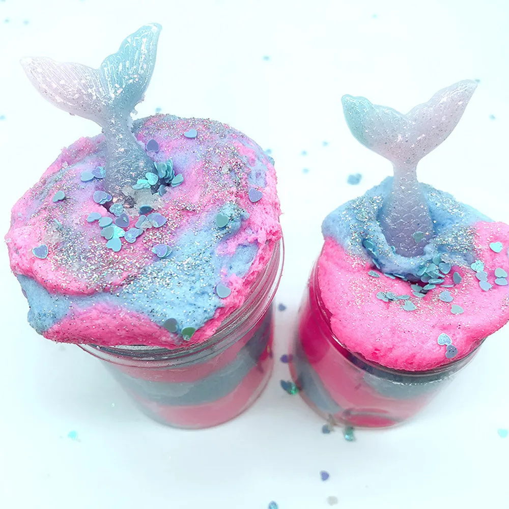 Beautiful color fish tail Cloud Slime Kids Mud Play Plasticine Gum Polymer Clay Antistress slime children