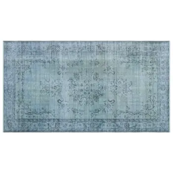 

Handmade Blue Vintage Overdyed Turkish Area Rug 146x265 Cm-4'9''X8'8''
