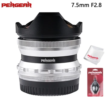 

PERGEAR 7.5mm F2.8 fish eye Manual Focus Fixed Lens Compatible with Olympus and Panasonic Micro Four Thirds MFT M4/3 Cameras