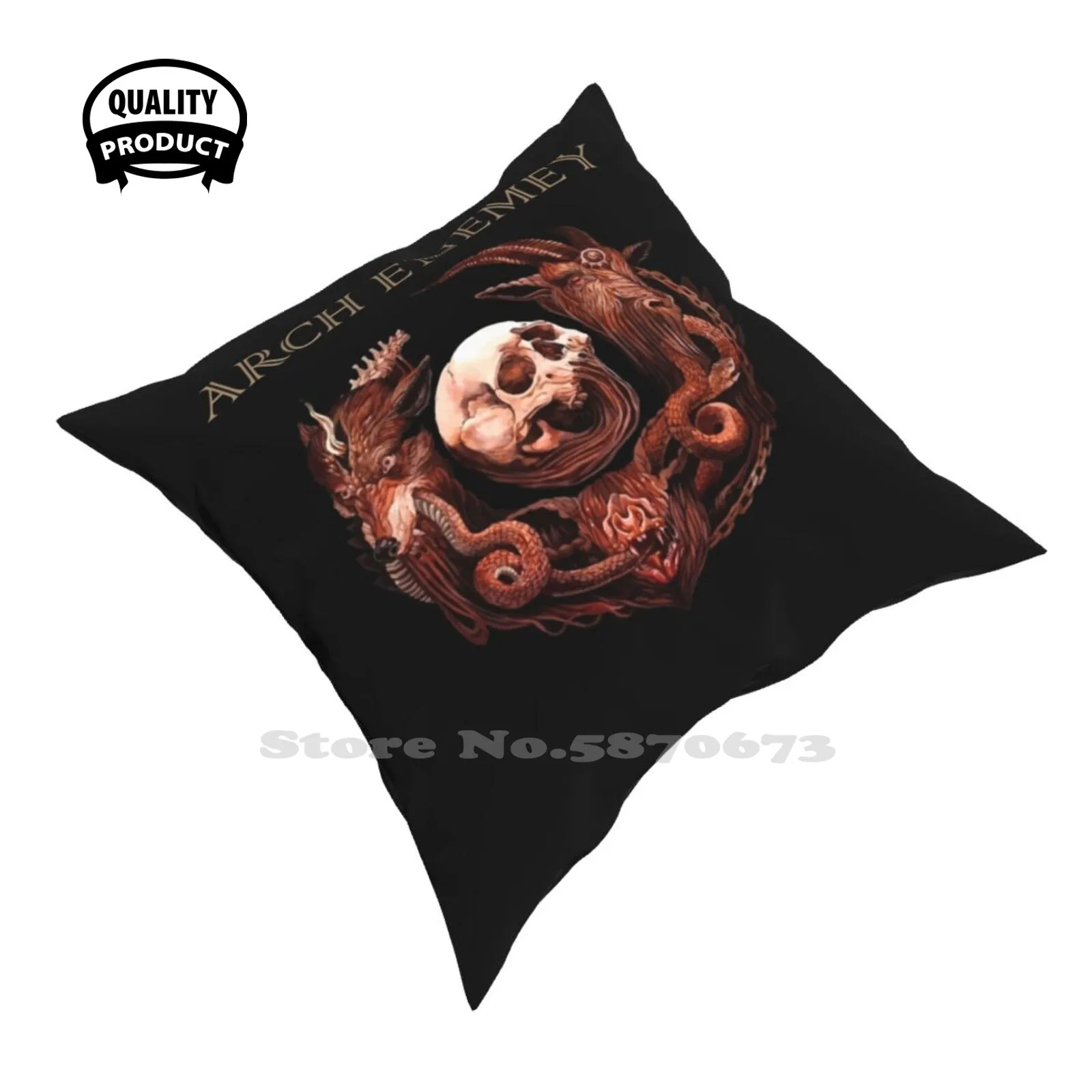 Die For Devil- Good Stuff Dark Metal Fashion Sofa Throw Pillow Cover Federa Skull Baphomet Goat Skeleton Dark Darkside Wolf