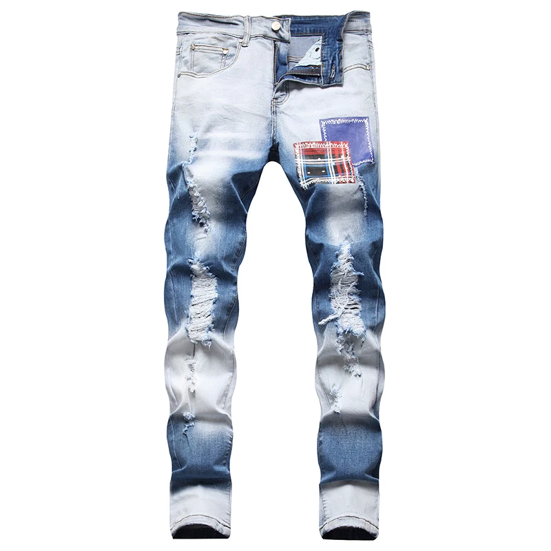 

2021 New Fashion Design Causal Denim Pants Plus Size 42 Skinny Men Jeans pantalones hombre