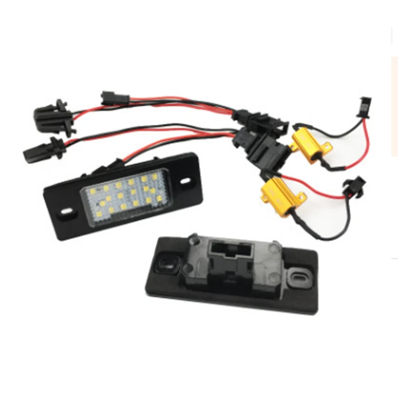 

2x White 18SMD 12V LED License Plate Lights Lamp Set Assemblies for Porsche Cayenne 955 957 for Volkswagen Touareg Mk1 Tiguan