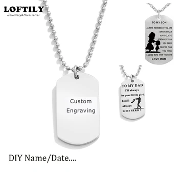 

Personalized Men Jewelry Dog Tag Pendant Necklaces Stainless Steel Pendants Military Army ID Tag Necklace Free Engrave