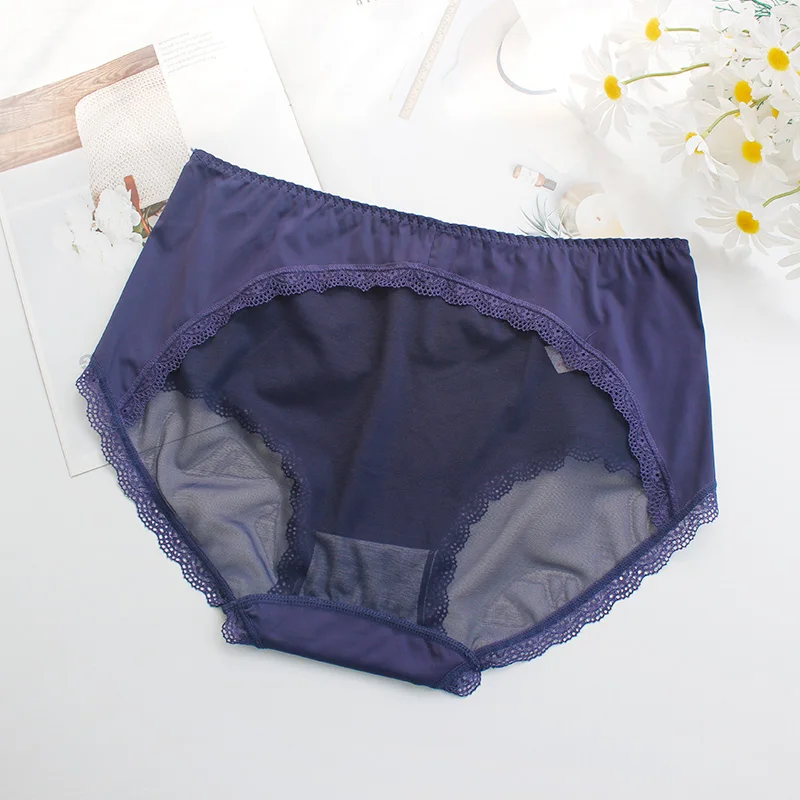 Women's Panties Large Sizes Sexy Lace Thin Ice Silk Hollow Out